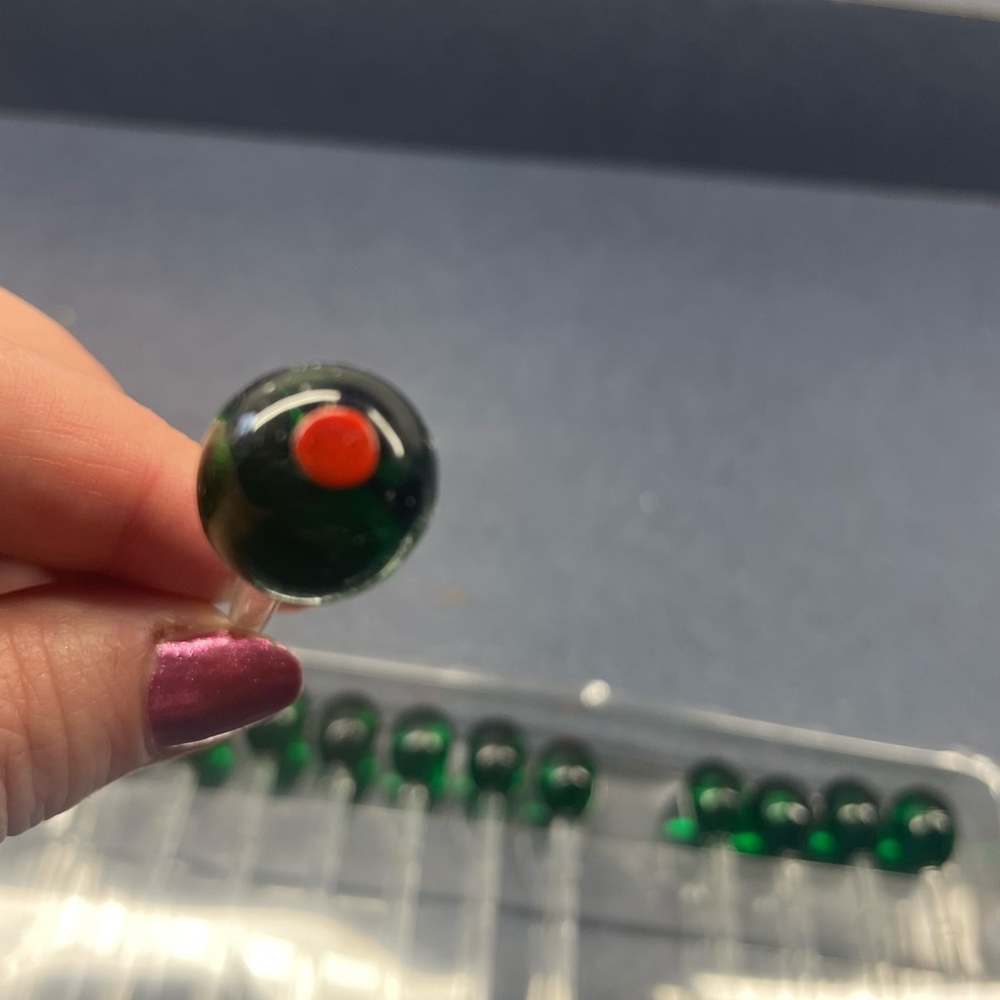 Vintage glass olive pics a set of 12